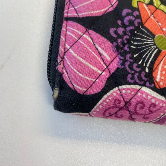 Vera Bradley Bi-Fold Zip Wristlet Wallet Floral Print Card Holder Purse - Picture 5 of 6